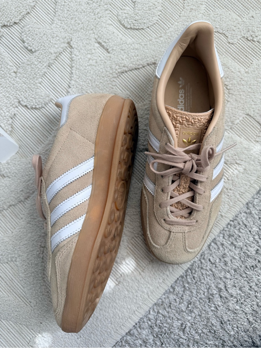 Adidas Gazelle Women's Beige Suede Sneakers 7 - Picture 5 of 7